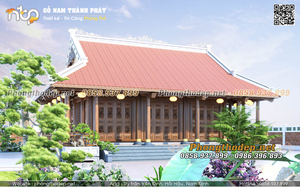 Lựa chọn mấu nhà gỗ 3 gian 2 chái tăng sự bề thế và rộng rãi hơn